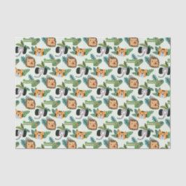 Papel De Seda Presente de elefante de Leão Safari da Selva Cega