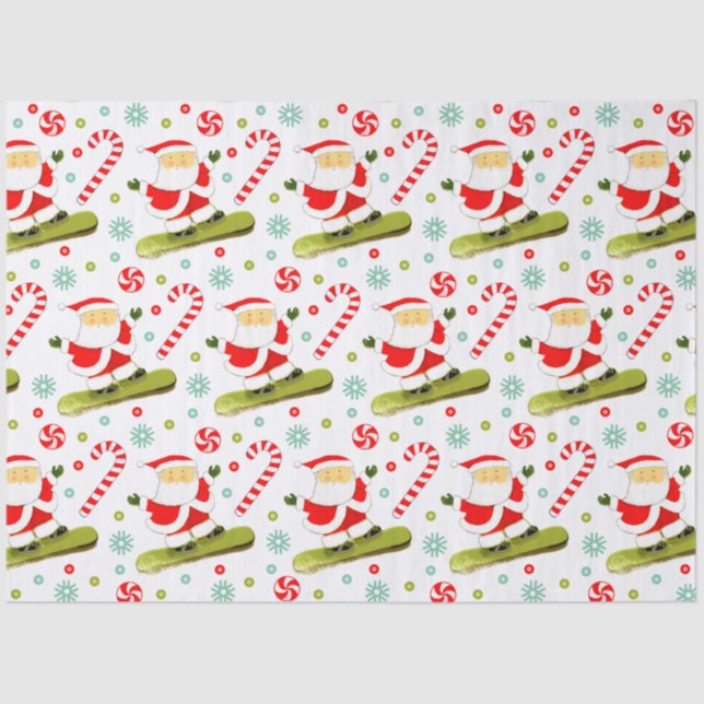 Papel De Seda Presente de Feriado de Snowboard (Frente )