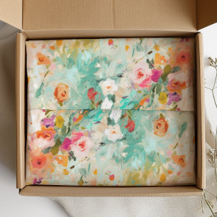 Papel De Seda Presente de Flores Pintadas Coloridas, Artesanato 