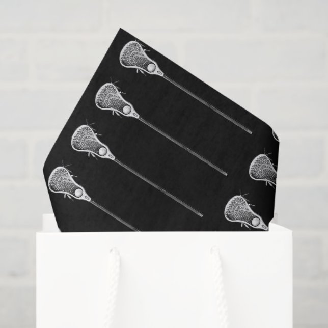 Papel De Seda Presente de Lacrosse Preto (Sacola de presentes)