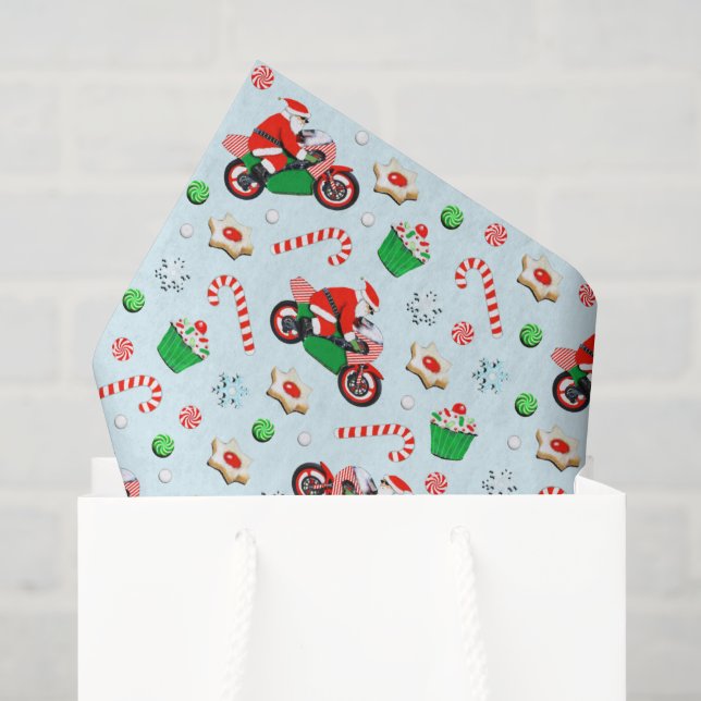 Papel De Seda Presente de Natal de Moto (Sacola de presentes)