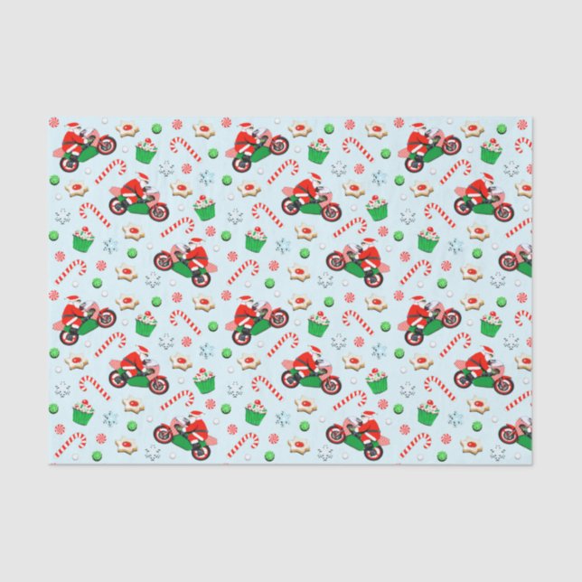 Papel De Seda Presente de Natal de Motocicleta (Frente )