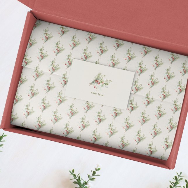 Papel De Seda presente de natal de Natal botânico vermelho de ba (Criador carregado)