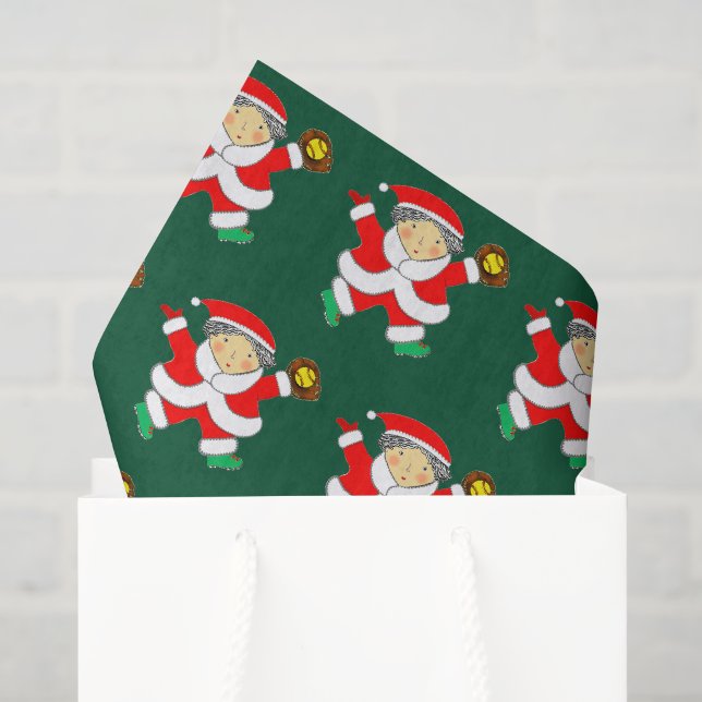 Papel De Seda Presente de Natal de Softbol (Sacola de presentes)