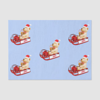 Papel De Seda Presente de Natal do urso de pelúcia