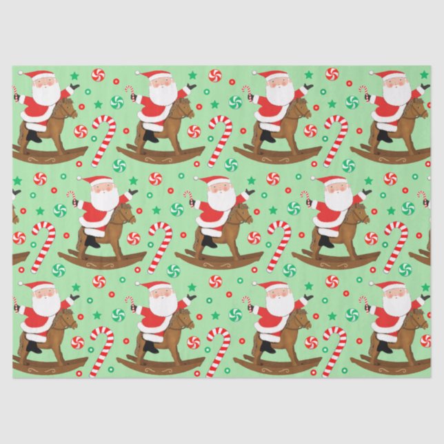 Papel De Seda Presente de Natal Equestre (Frente )