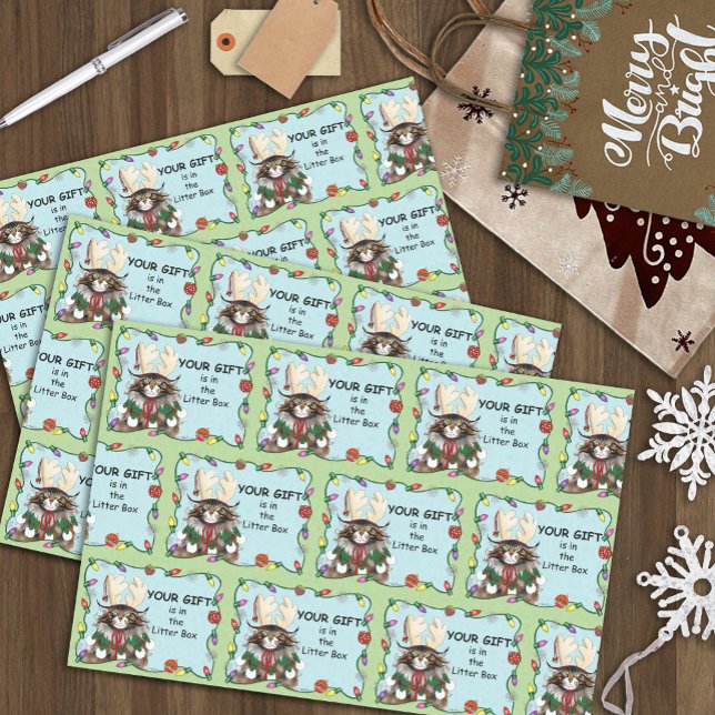 Papel De Seda Presente de Natal Gelado Verde Engraçado (Criador carregado)