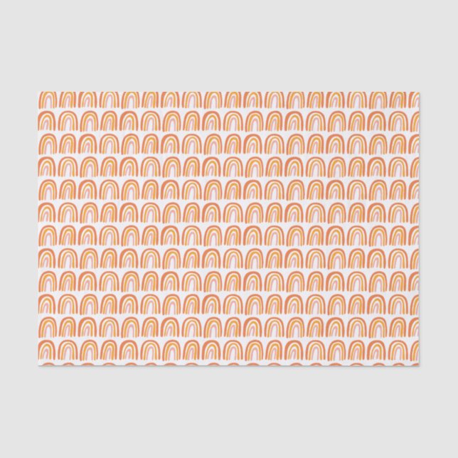 Papel De Seda Presente de padrão do arco-íris rosa (Frente )