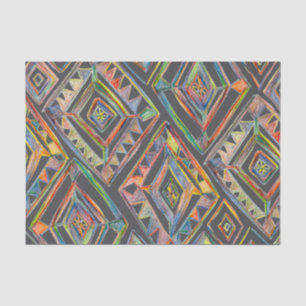 Papel De Seda Presente de Padrão Geométrico dos Rainbows