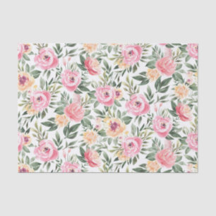 Papel De Seda Presente de Peônia Aquarela