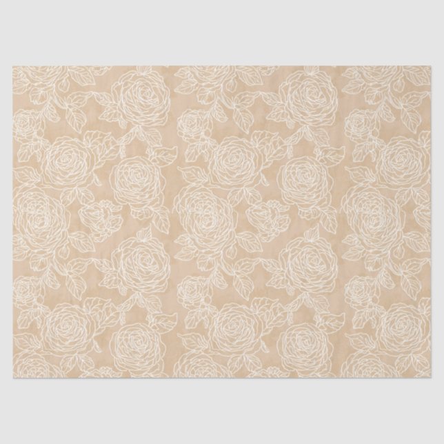 Papel De Seda Presente de Rosa Branca Elegante (Frente )