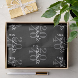 Papel De Seda Presente Personalizado Ano de Formatura Preto Mode