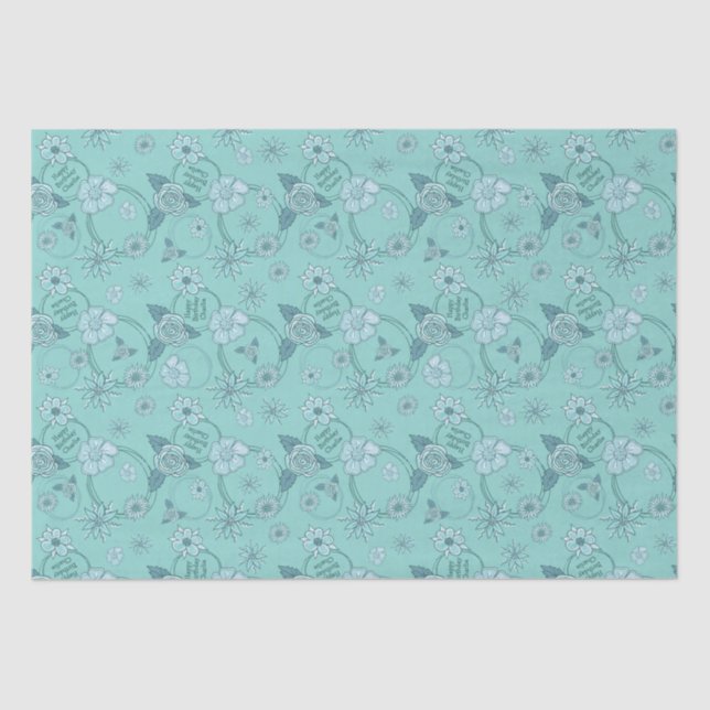 Papel De Seda Presente personalizado de flor selvagem (Frente )