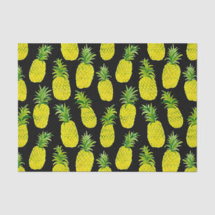 Papel De Seda Presente Preto de Cor de Água do Pineapple