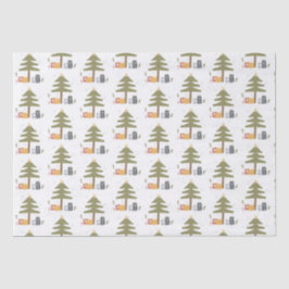 Papel De Seda Presentes da família de inverno Feriado de Natal