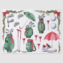 Papel De Seda Presentes de Natal com tema de golfe para golfista