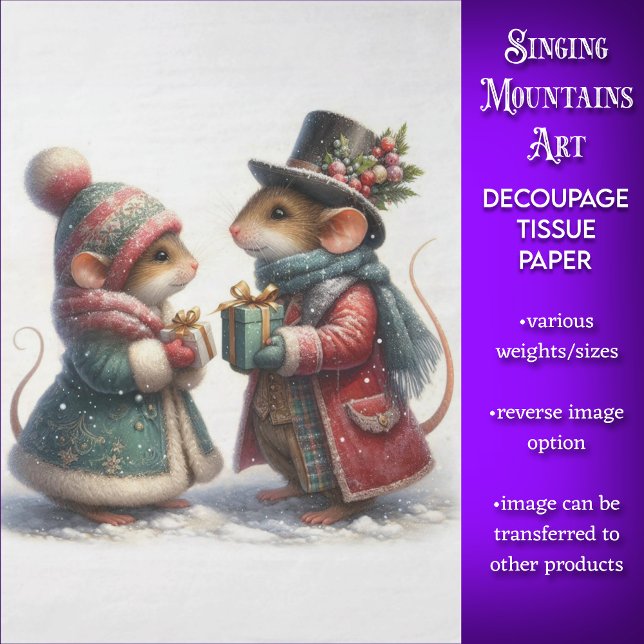 Papel De Seda Presentes de Natal de Casal de Rato Vitoriano Deco (Criador carregado)