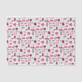 Papel De Seda Presentes de Natal Mint e Red