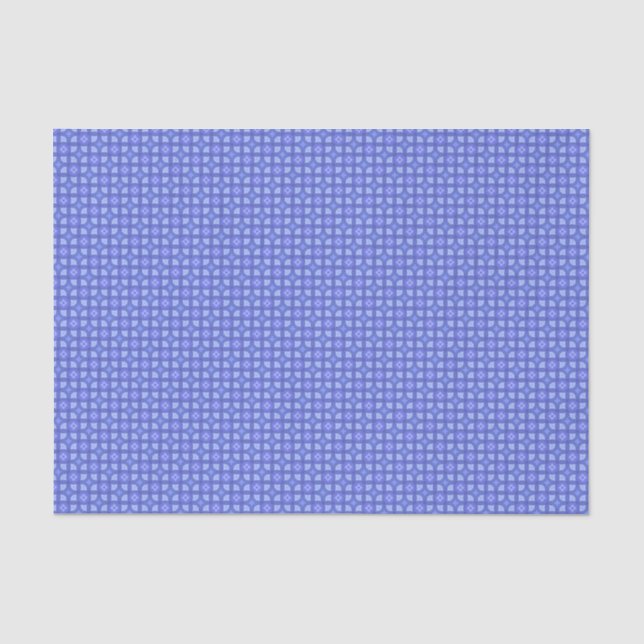 Papel De Seda Presentes Geométricos Azuis Elegantes ou Decoupage (Frente )