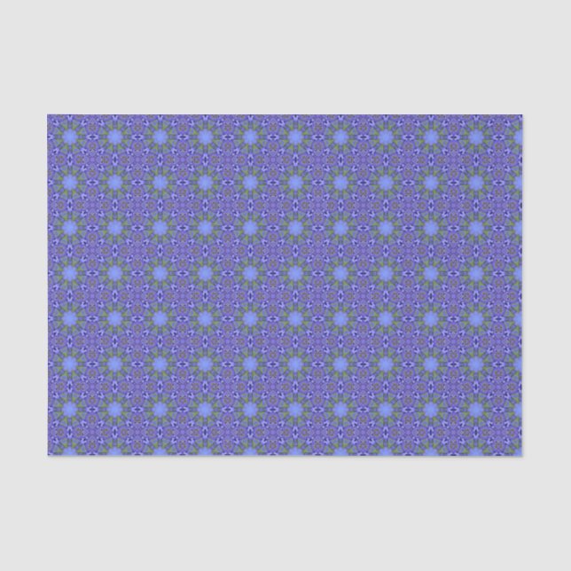 Papel De Seda Presentes Geométricos Azuis Elegantes ou Decoupage (Frente )