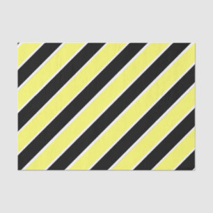 Papel De Seda Preto, amarelo e branco listrado