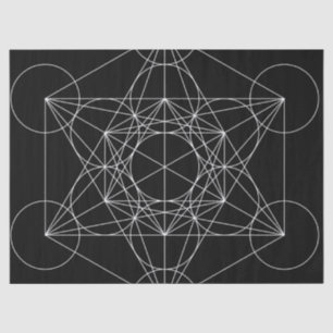 Papel De Seda Preto & branco do cubo de Metatron
