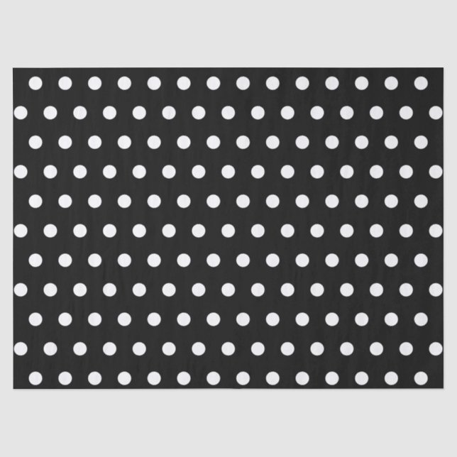 PAPEL DE SEDA PRETO BRANCO PONTO POLKA PERSONALIZADO SIMPLES COM (Frente )