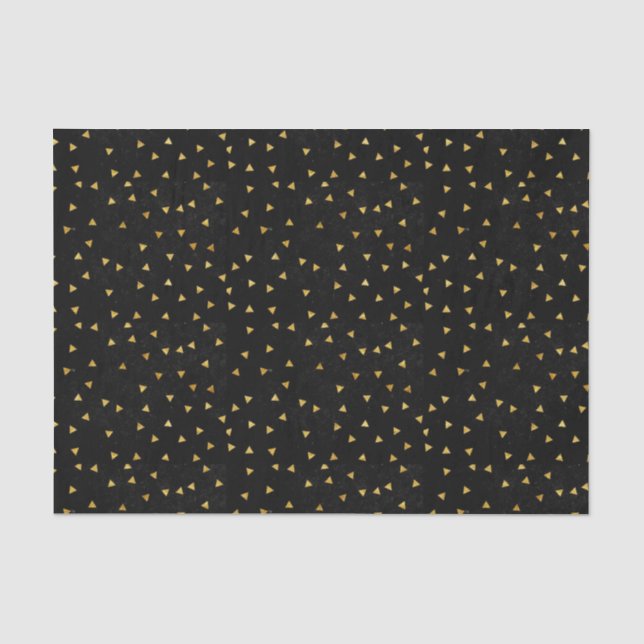 Papel De Seda Preto com Brilhos Dourados (Frente )