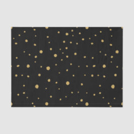 Papel De Seda Preto com pontos dourados