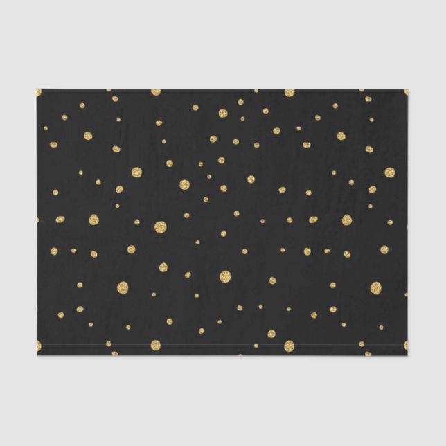 Papel De Seda Preto com pontos dourados (Frente )