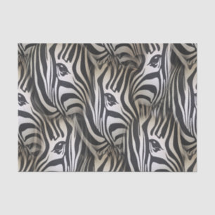 Papel De Seda Preto - design de repetição Zebra-Silhueta Branc