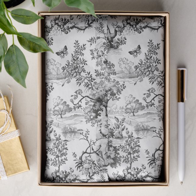 Papel De Seda Preto e Branco Vintage  (Criador carregado)