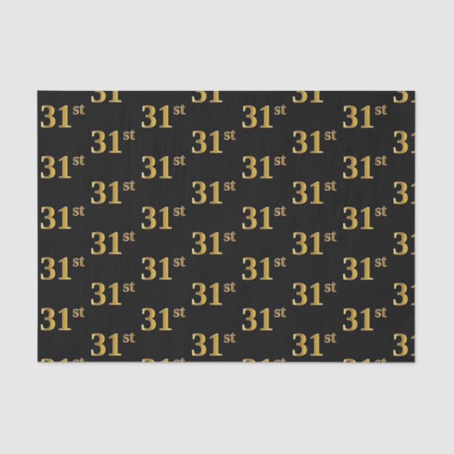 Papel De Seda Preto, Faux Dourado 31º (Trinta e Primeiro) Evento (Frente )