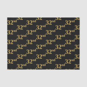 Papel De Seda Preto, Faux Dourado 32º (32º)
