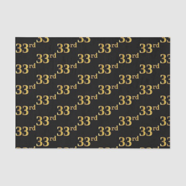 Papel De Seda Preto, Faux Dourado 33º (33º) Evento (Frente )