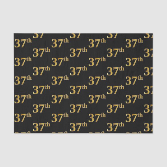 Papel De Seda Preto, Faux Dourado 37º (37º) (Frente )