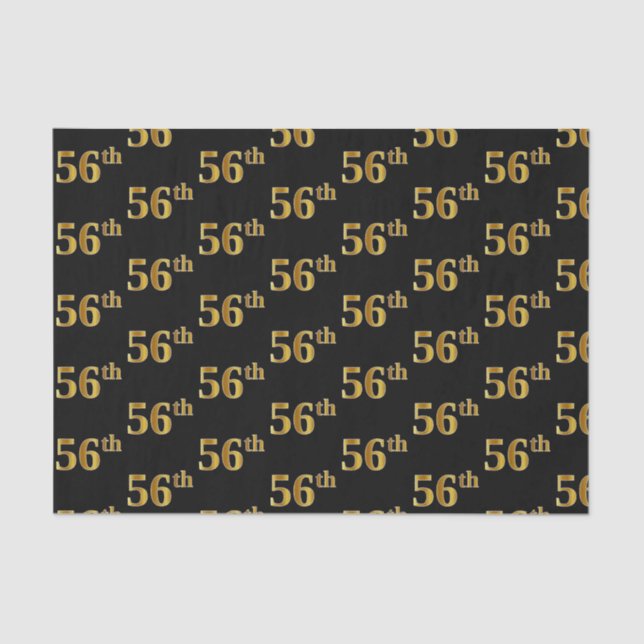 Papel De Seda Preto, Faux Dourado 56º (56º) Evento (Frente )
