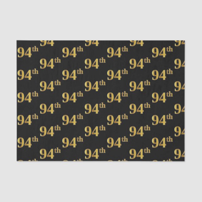 Papel De Seda Preto, Faux Dourado 94º (94º) Evento (Frente )