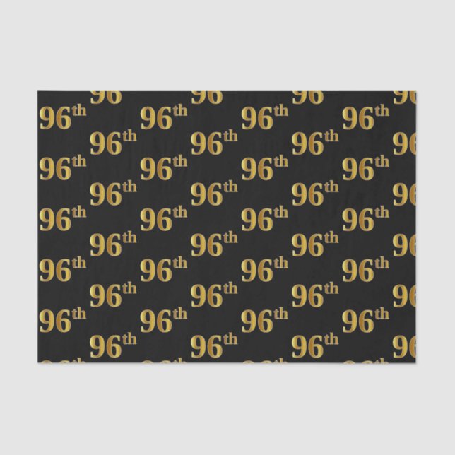 Papel De Seda Preto, Faux Dourado 96º (99º-Sexto) Evento (Frente )