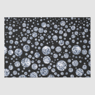 Papel De Seda Preto Metálico de Cristal de Prata