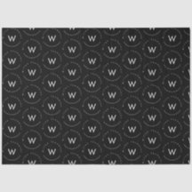 Preto Moderno Minimalista Monograma