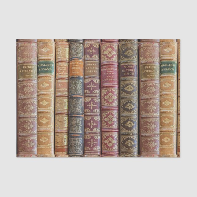 Papel De Seda Pretty Old Book Spines Decoupage (Frente )