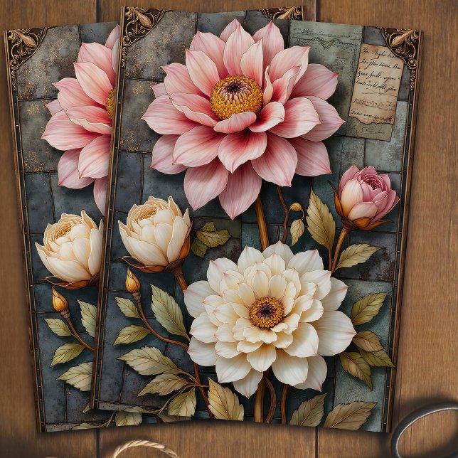 Papel De Seda Pretty Pink And White Stained Glass Decoupage Art (Criador carregado)