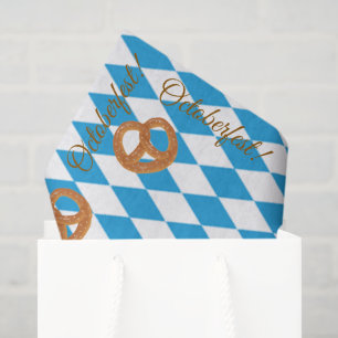 Papel De Seda Pretzels de Octoberfest da Baviera Azul