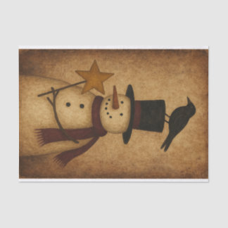 Papel De Seda Prim Snowman and Crow