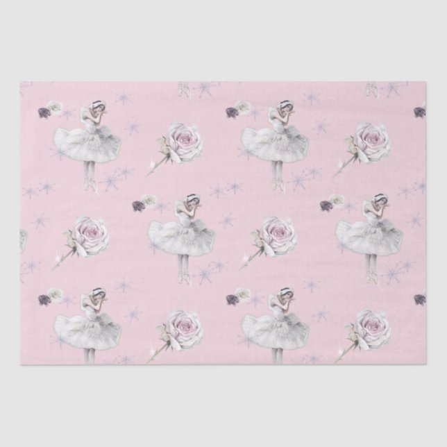 Papel De Seda Prima Ballerina Swan e Rosas (Frente )