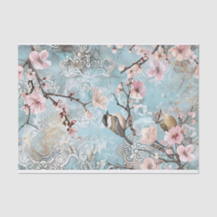 Papel De Seda Primavera com 2 pássaros pequenos