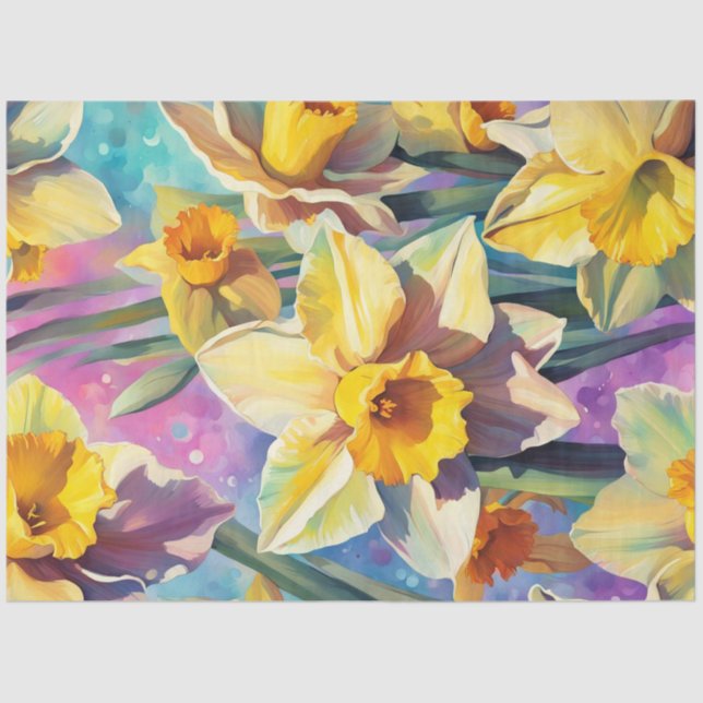 Papel De Seda Primavera Daffodil Bright Decoupage Paper (Frente )