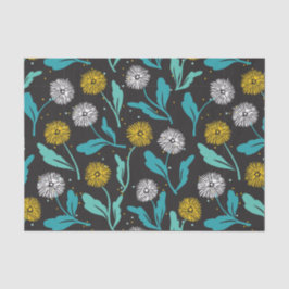 Papel De Seda Primavera Dandelion Flores e Folhas Design