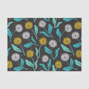 Papel De Seda Primavera Dandelion Flores e Folhas Design